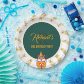 かわいいハムスターグリーンをテーマにした子どもの誕生日パーティー ペーパープレート (パーティー)