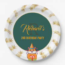 かわいいハムスターグリーンをテーマにした子どもの誕生日パーティー