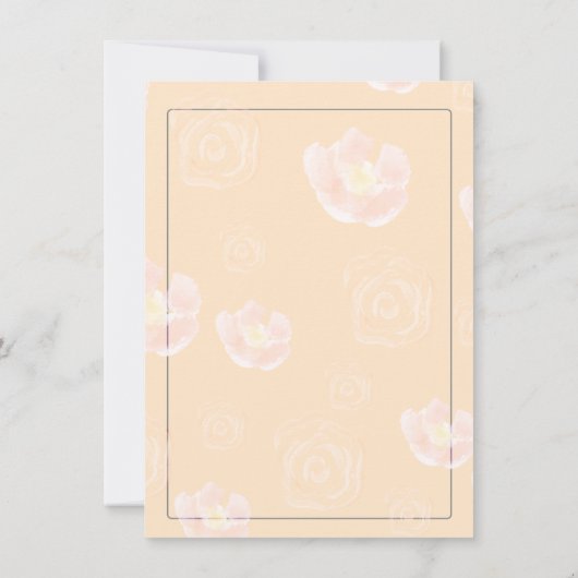 かわいいハムスターハートとフローラデザインバレンタイン サンキューカード (裏面)