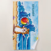 かわいいハムスターパーソナライズされた ビーチタオル (正面)