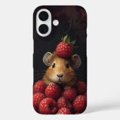 かわいいハムスターピーキングベビーアニマルラズベリーイニシャル Case-Mate iPhoneケース (裏面)
