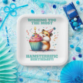 かわいいハムスターリフティングカップケーキハムスター誕生日 ペーパープレート (パーティー)