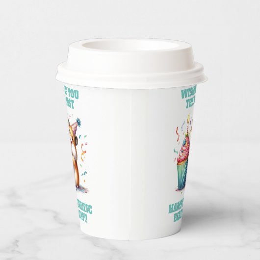 かわいいハムスターリフティングカップケーキハムスター誕生日 紙コップ (右)