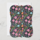 かわいいハムスター双子ベビーシャワー招待状フォーク花 招待状 (裏面)