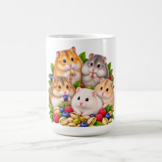 かわいいハムスター家族のベリーとピスタチオのマグカップ コーヒーマグカップ