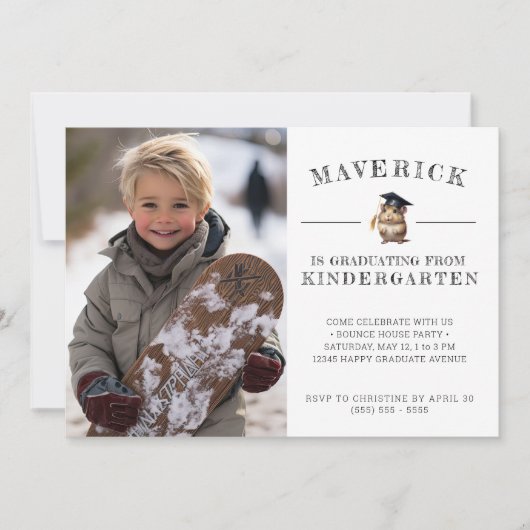 かわいいハムスター幼稚園卒業招待状 招待状 (正面)