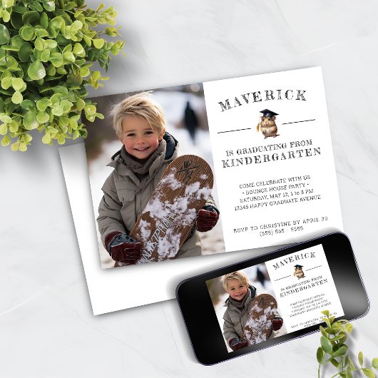 かわいいハムスター幼稚園卒業招待状 招待状