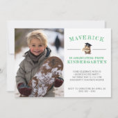 かわいいハムスター幼稚園卒業（緑） 招待状 (正面)