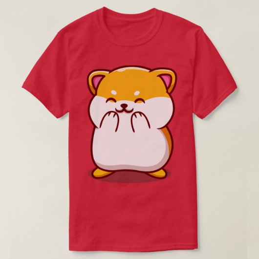 かわいいハムスター笑い漫画 Tシャツ (デザイン正面)