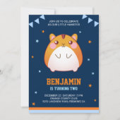 かわいいハムスター誕生日パーティーの招待状 招待状 (正面)