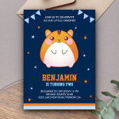 かわいいハムスター誕生日パーティーの招待状 招待状