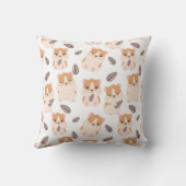 かわいいハムスター顔とシーズパターンキッドビーチトーウ クッション (裏面)