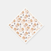 かわいいハムスター顔とシーズパターンキッド誕生日 スタンダードカクテルナプキン (角)