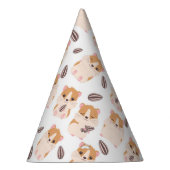 かわいいハムスター顔とシーズパターンキッド誕生日 パーティーハット (右)