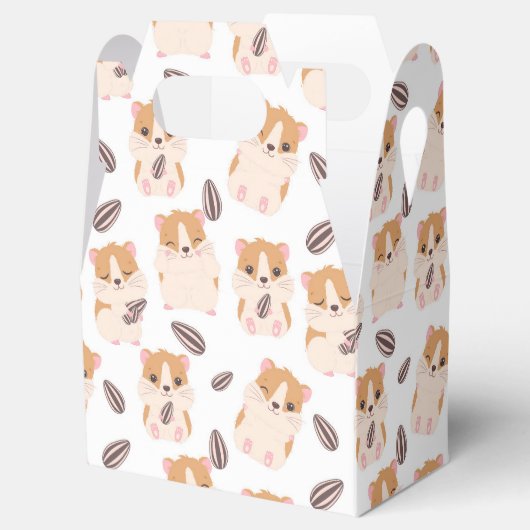 かわいいハムスター顔とシーズパターンキッド誕生日 フェイバーボックス (オープン)