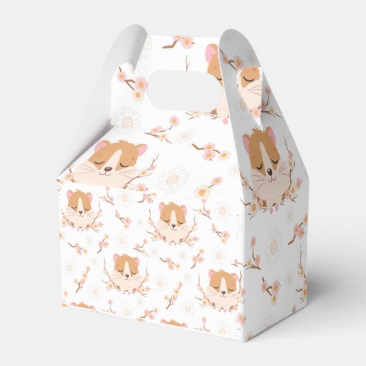 かわいいハムスター顔+花誕生日ありがとう フェイバーボックス (裏面サイド)