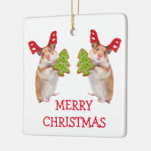 かわいいハムスター/マウスクリスマス セラミックオーナメント (左)