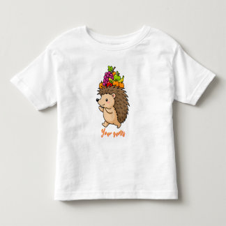 かわいいハリネズミが新鮮な果物を運ぶ トドラーTシャツ