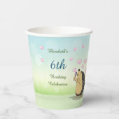 かわいいハリネズミさくらんぼブロッサム 紙コップ (正面)