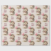 かわいいハリネズミその女の子の赤ちゃんシャワー ラッピングペーパー (フラット)