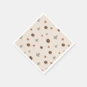 かわいいハリネズミとキノコの森のパターン スタンダードカクテルナプキン (角)