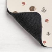 かわいいハリネズミとキノコの森のパターン マウスパッド (コーナー)