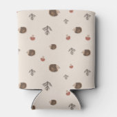 かわいいハリネズミとキノコの森のパターン 缶クーラー (裏面)