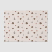 かわいいハリネズミとキノコの森のパターン 薄葉紙 (正面)