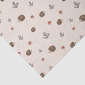 かわいいハリネズミとキノコの森のパターン 薄葉紙 (詳細)