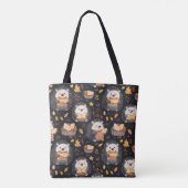 かわいいハリネズミとパンと紅葉 トートバッグ (裏面)