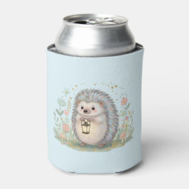 かわいいハリネズミとランタン 缶クーラー