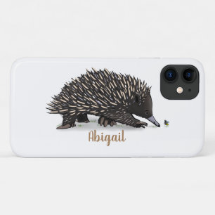 かわいいハリネズミと蜂のかわいいイラスト iPhone 11 ケース