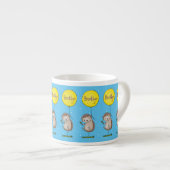 かわいいハリネズミと風船の漫画パターン エスプレッソカップ (正面右)