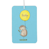 かわいいハリネズミと風船の漫画パターン カーエアーフレッシュナー (正面)