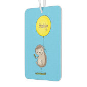 かわいいハリネズミと風船の漫画パターン カーエアーフレッシュナー (左)