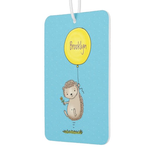 かわいいハリネズミと風船の漫画パターン カーエアーフレッシュナー (左)