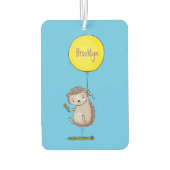 かわいいハリネズミと風船の漫画パターン カーエアーフレッシュナー (裏面)