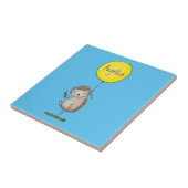 かわいいハリネズミと風船の漫画パターン タイル (側面)