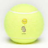 かわいいハリネズミと風船の漫画パターン テニスボール (裏面)