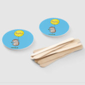 かわいいハリネズミと風船の漫画パターン ハンドファン (組立なし)