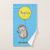 かわいいハリネズミと風船の漫画パターン バスタオルセット (ハンドタオル)