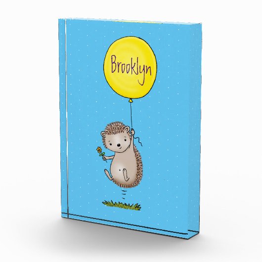 かわいいハリネズミと風船の漫画パターン フォトブロック (右)