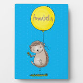 かわいいハリネズミと風船の漫画パターン フォトプラーク (正面)