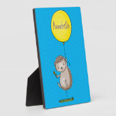 かわいいハリネズミと風船の漫画パターン フォトプラーク (側面)