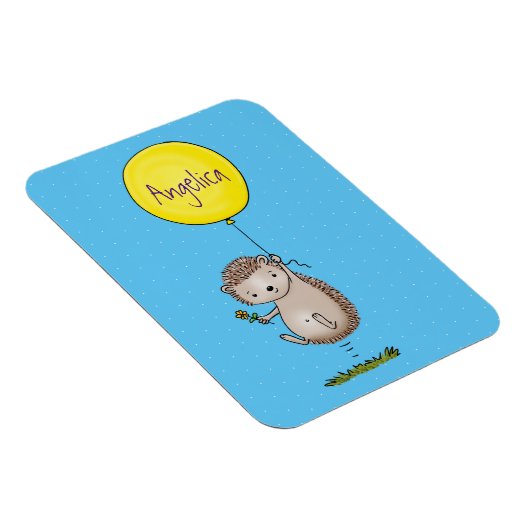 かわいいハリネズミと風船の漫画パターン マグネット (右側)