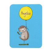 かわいいハリネズミと風船の漫画パターン マグネット (縦)