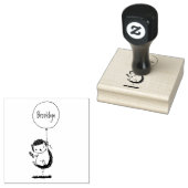 かわいいハリネズミと風船の漫画パターン ラバースタンプ (押印)