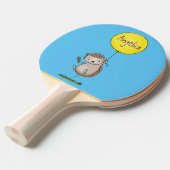 かわいいハリネズミと風船の漫画パターン 卓球ラケット (正面アングル)