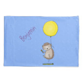 かわいいハリネズミと風船の漫画パターン 枕カバー (裏面)