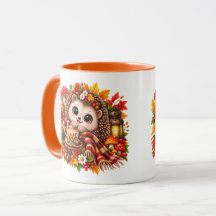 かわいいハリネズミのあったかアート 森の紅茶カップ